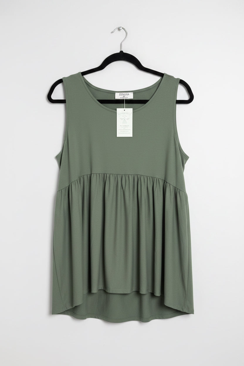 Green Sleeveless  Top