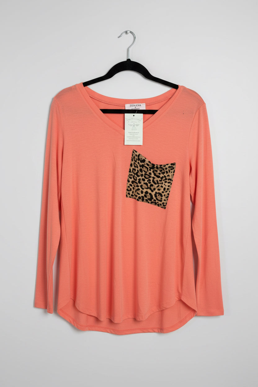 Leopard Pocket Top
